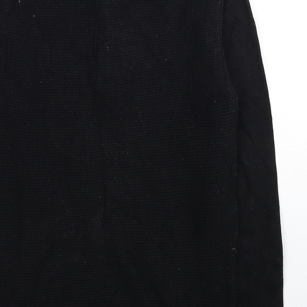 NEXT Boys Black Collared Cotton Pullover Jumper Size 7 Years Pullover