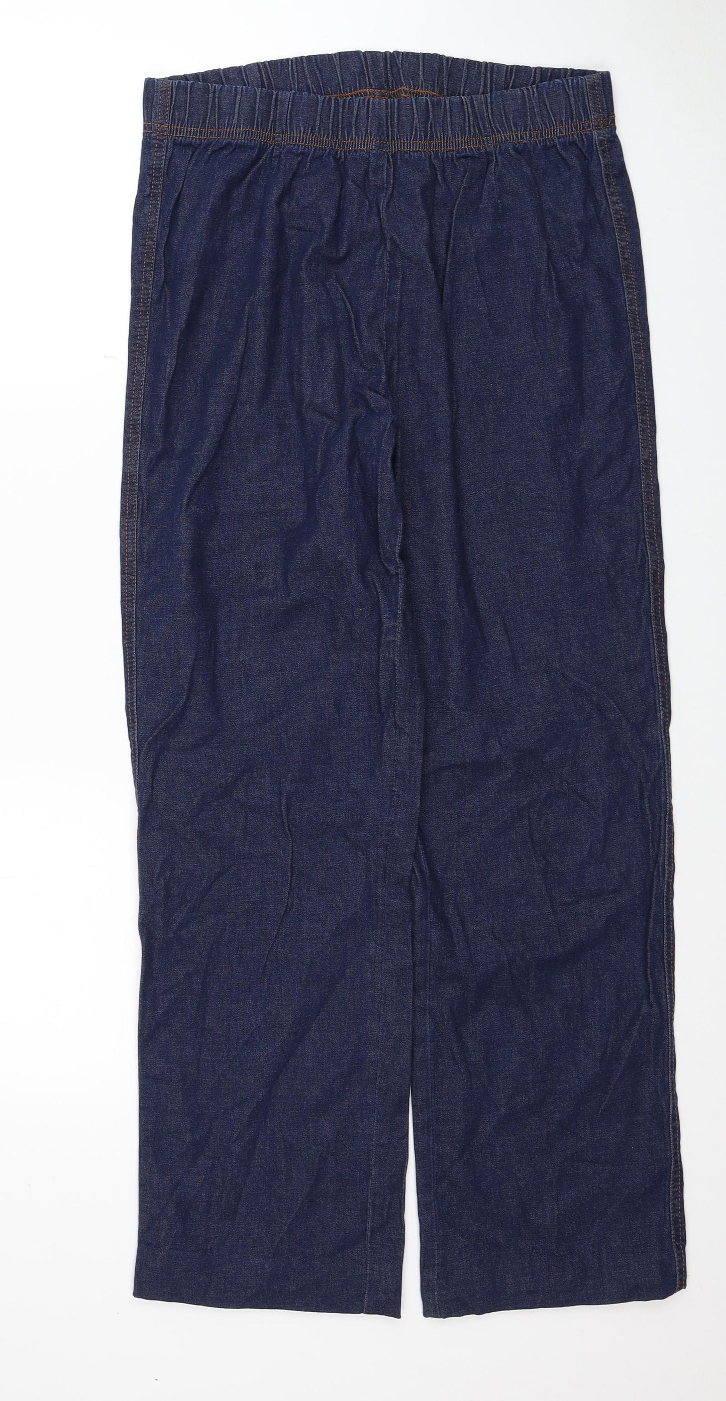 Damart Womens Blue Cotton Straight Jeans Size 14 Regular