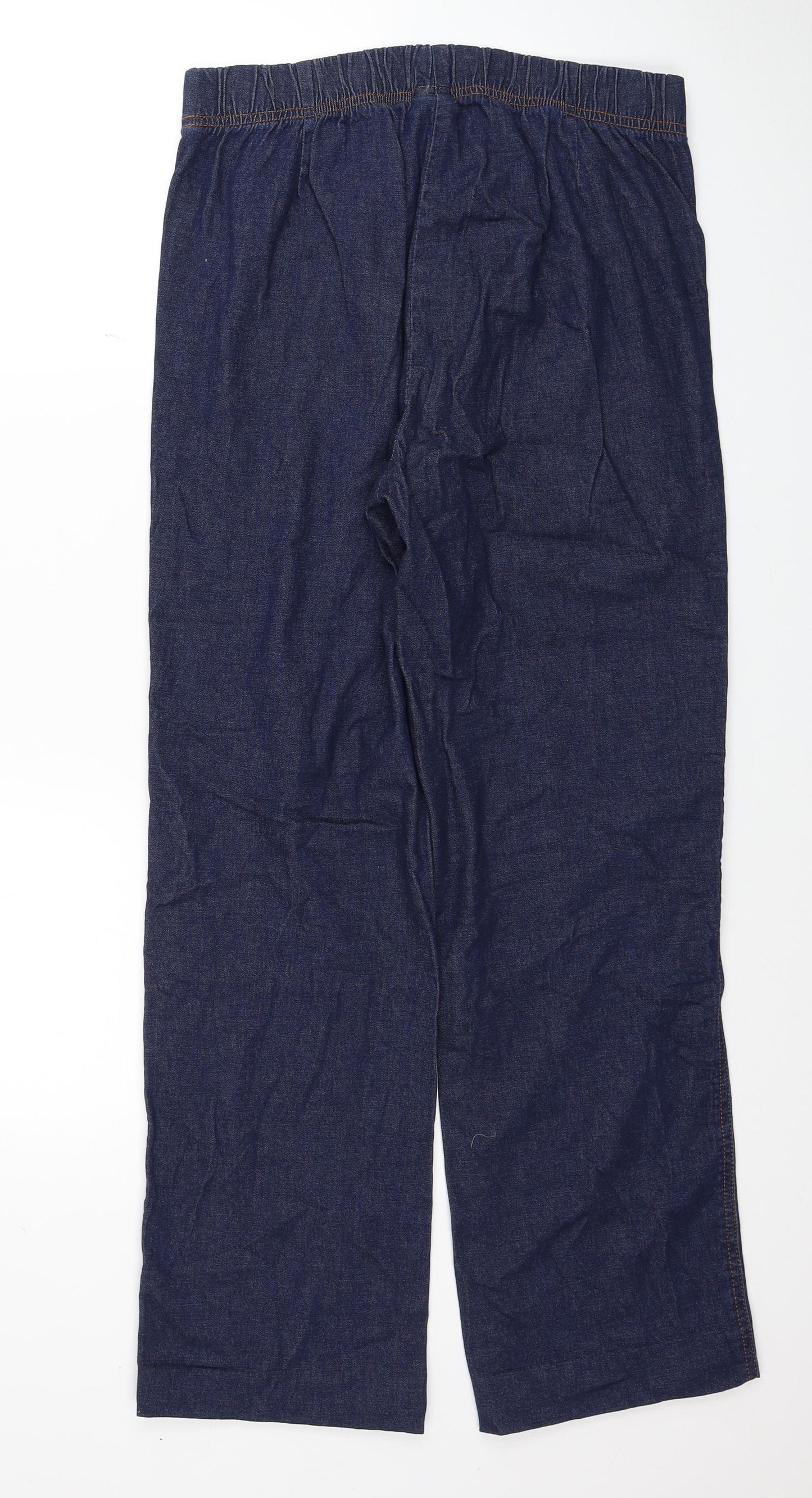 Damart Womens Blue Cotton Straight Jeans Size 14 Regular