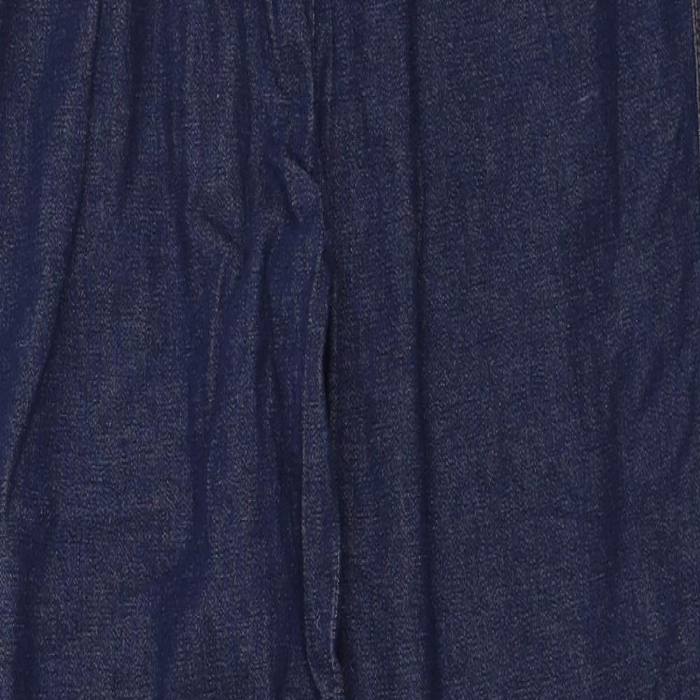 Damart Womens Blue Cotton Straight Jeans Size 14 Regular