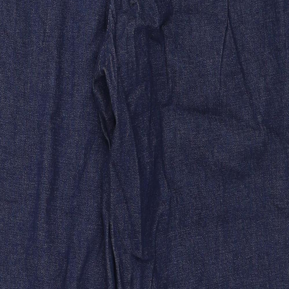 Damart Womens Blue Cotton Straight Jeans Size 14 Regular