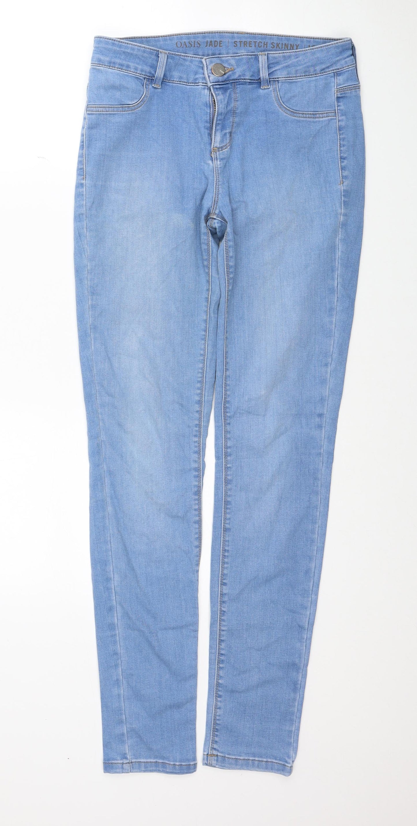 Oasis Womens Blue Cotton Skinny Jeans Size 10 Regular Zip