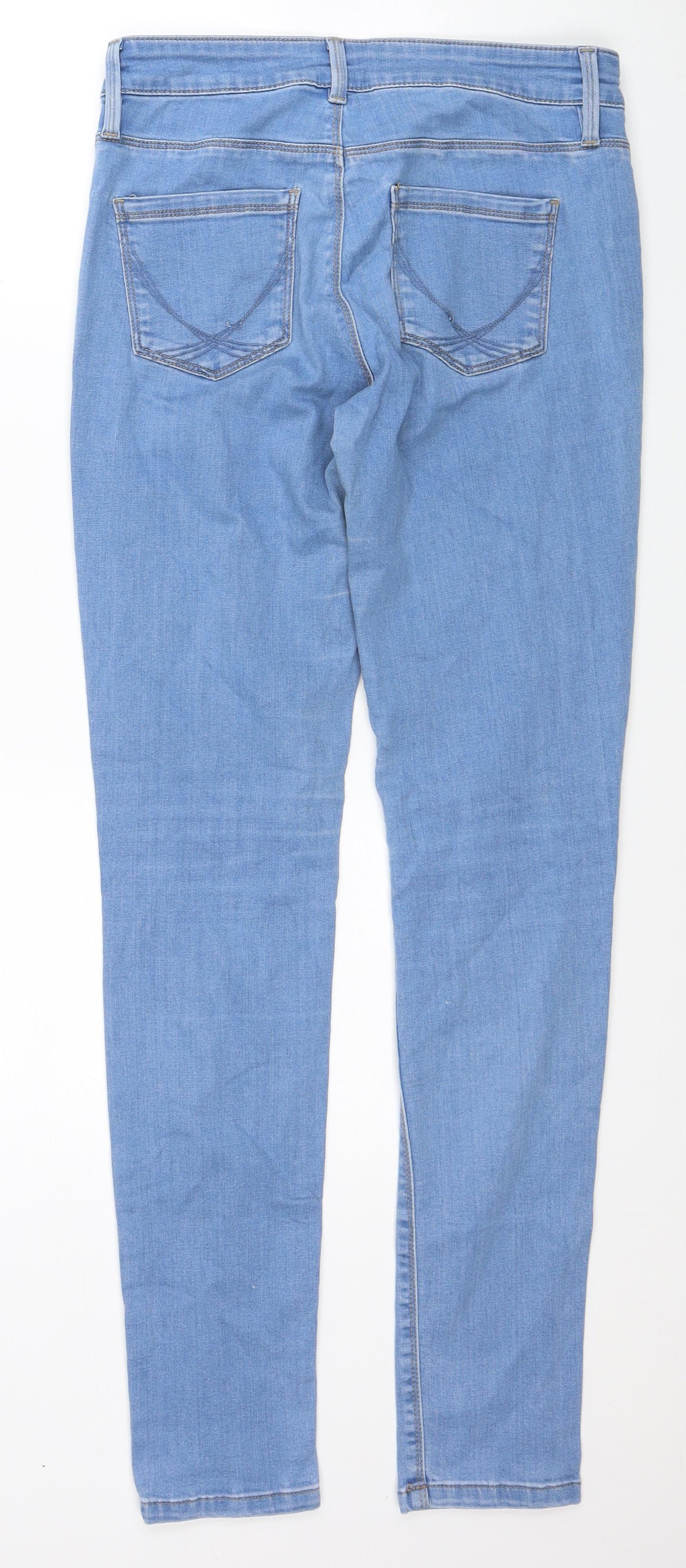 Oasis Womens Blue Cotton Skinny Jeans Size 10 Regular Zip