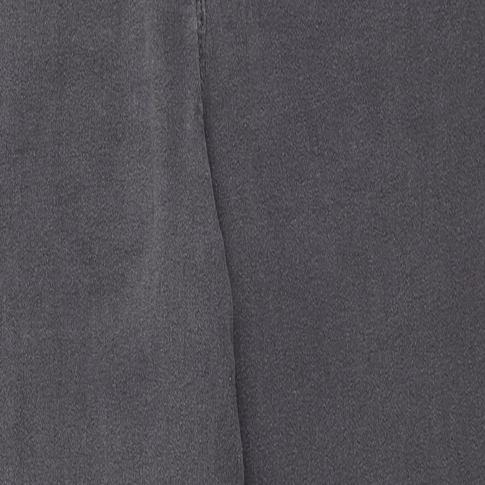 Bonmarché Womens Grey Cotton Straight Jeans Size 14 Regular Zip
