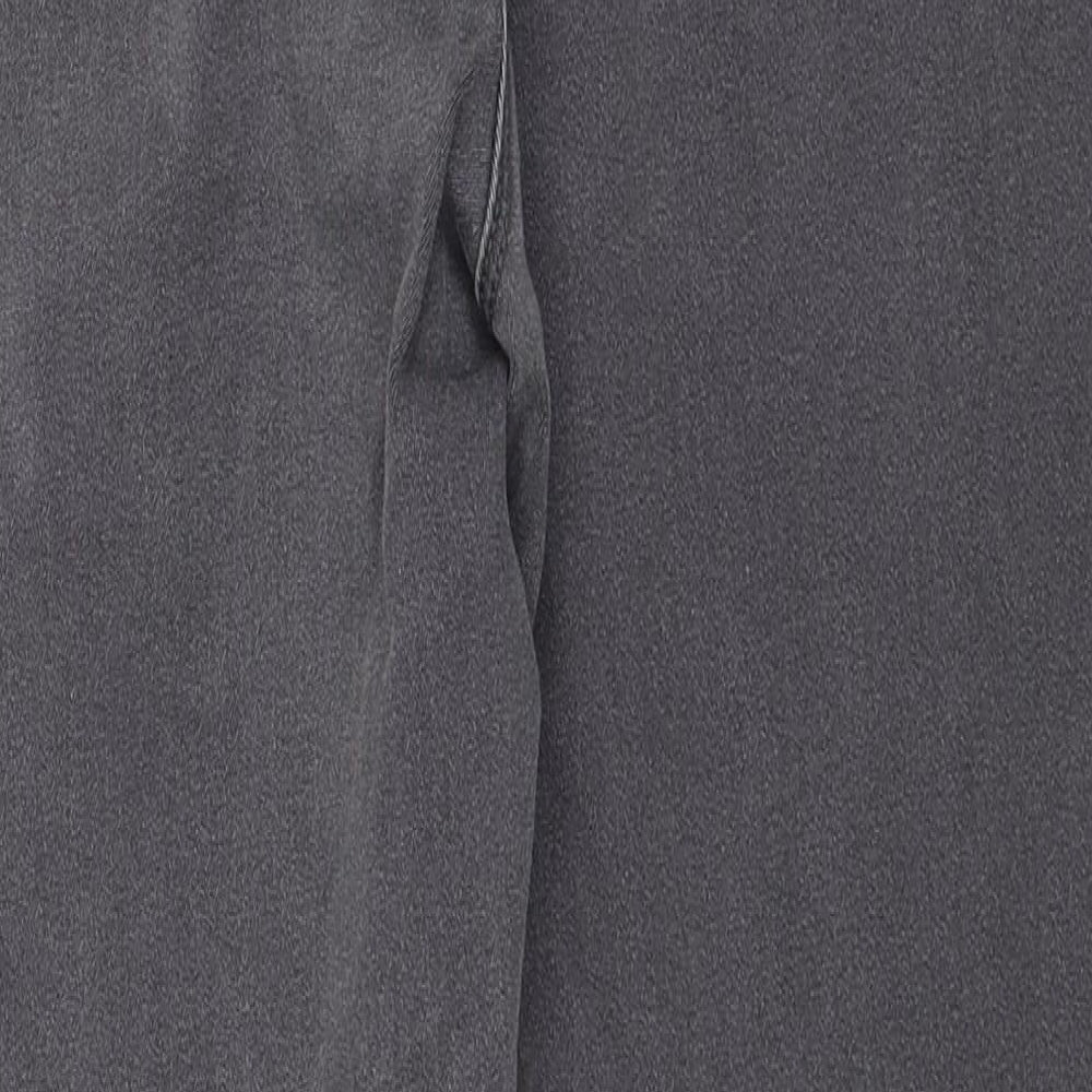 Bonmarché Womens Grey Cotton Straight Jeans Size 14 Regular Zip
