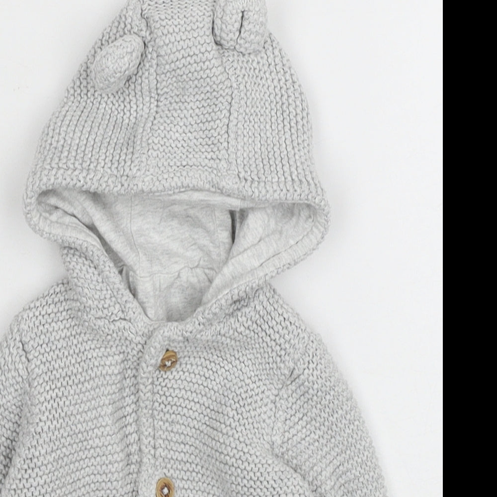 Marks and Spencer Baby Grey Jacket Coatigan Size 3-6 Months Button
