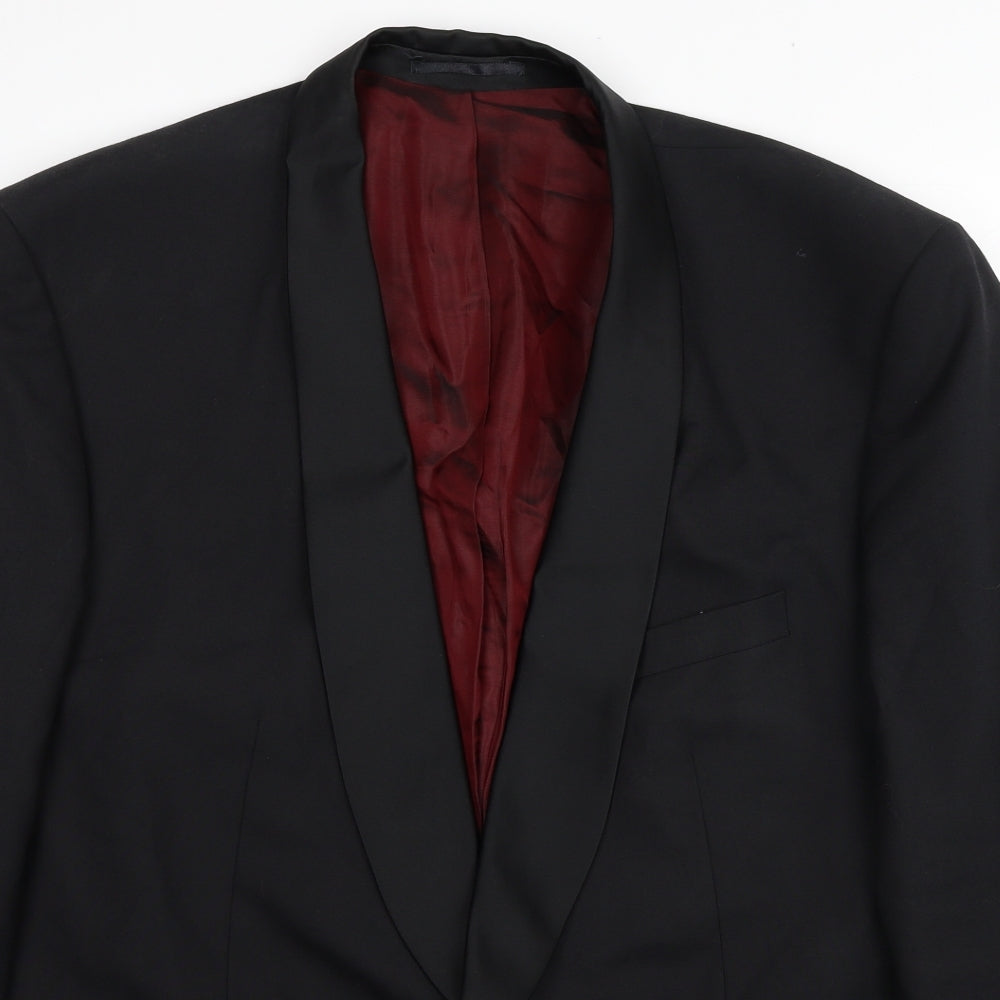 Fellini Mens Black Wool Jacket Suit Jacket Size 48