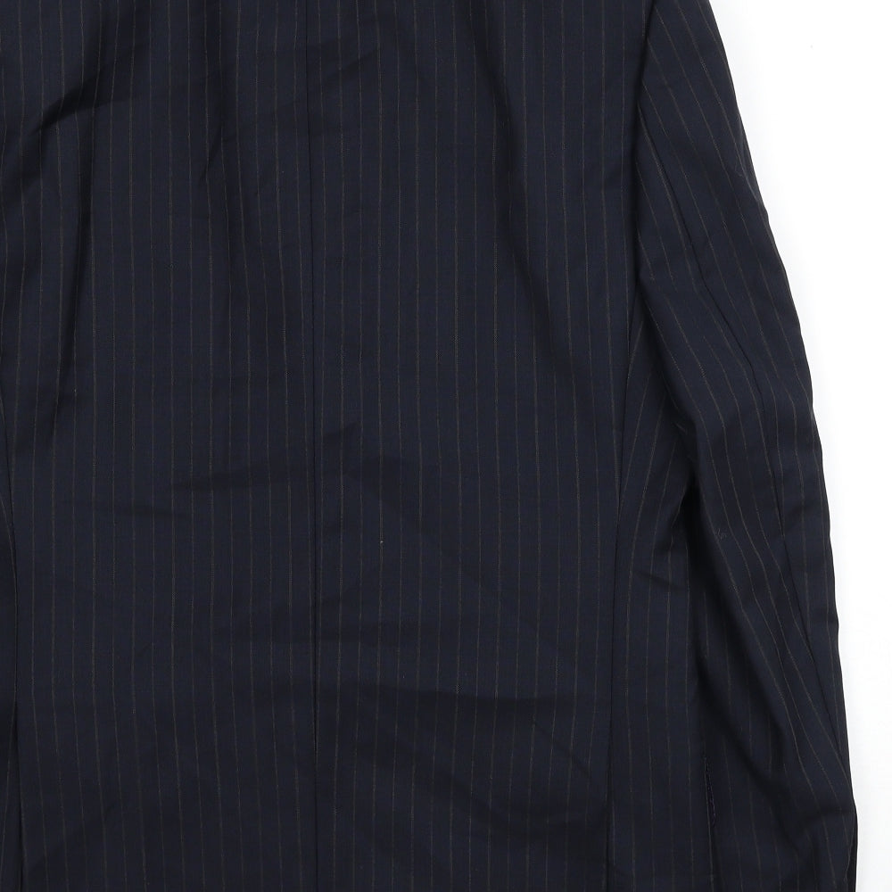 Marks and Spencer Mens Black Striped Wool Jacket Suit Jacket Size 38