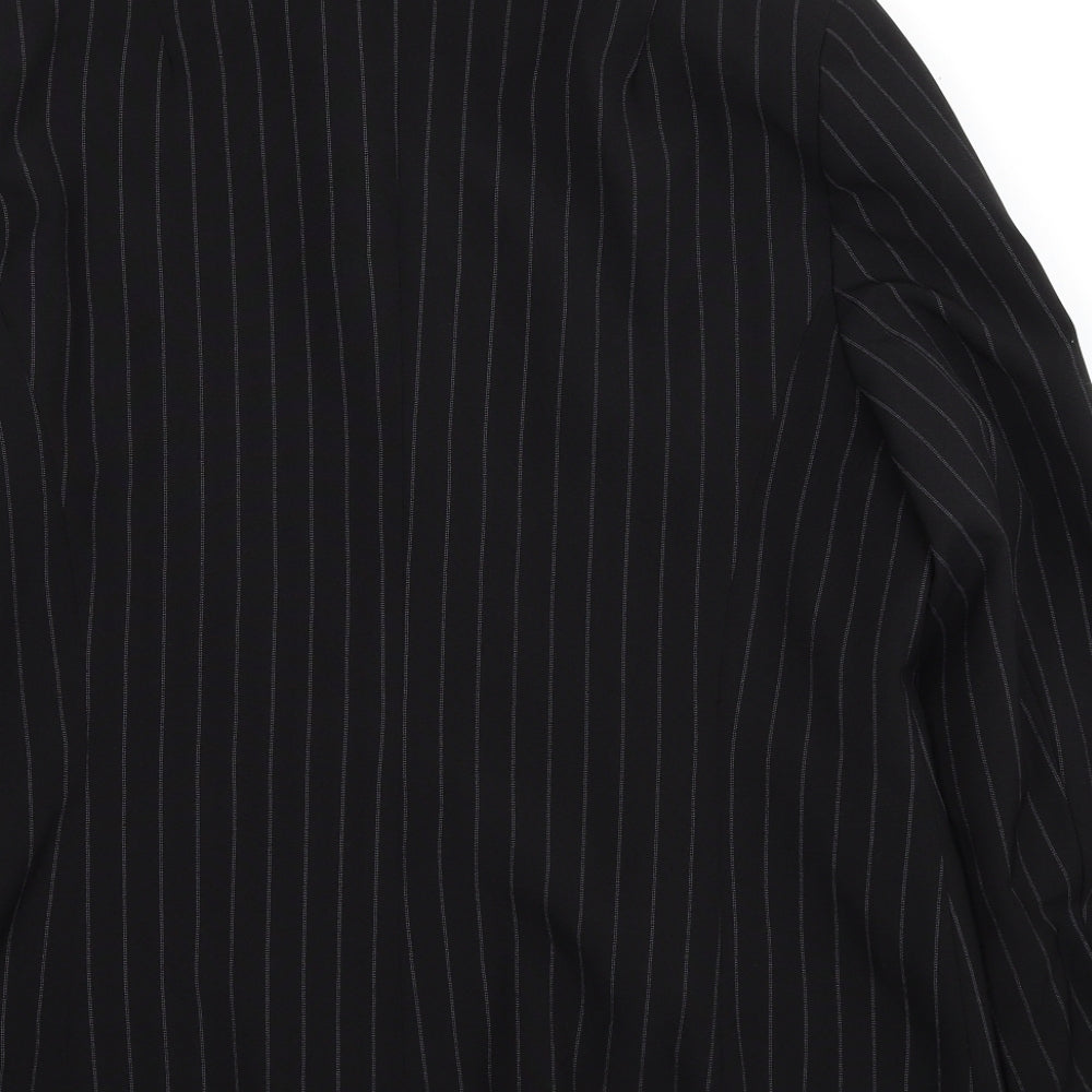 Dorothy Perkins Womens Black Striped Polyester Jacket Suit Jacket Size 20