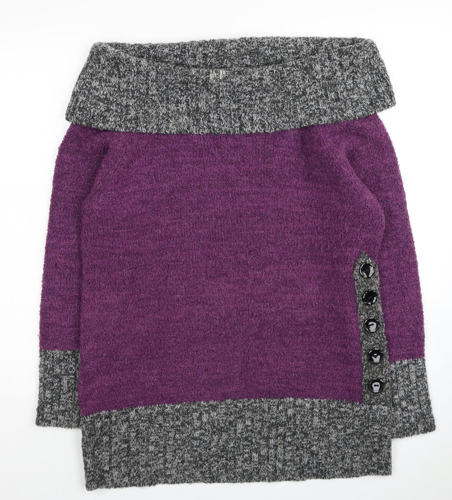 Joe Browns Womens Purple Boat Neck Acrylic Pullover Jumper Size 16