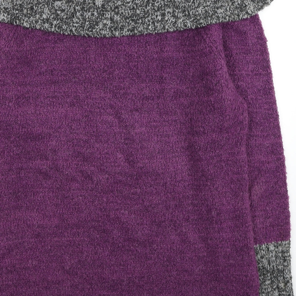 Joe Browns Womens Purple Boat Neck Acrylic Pullover Jumper Size 16