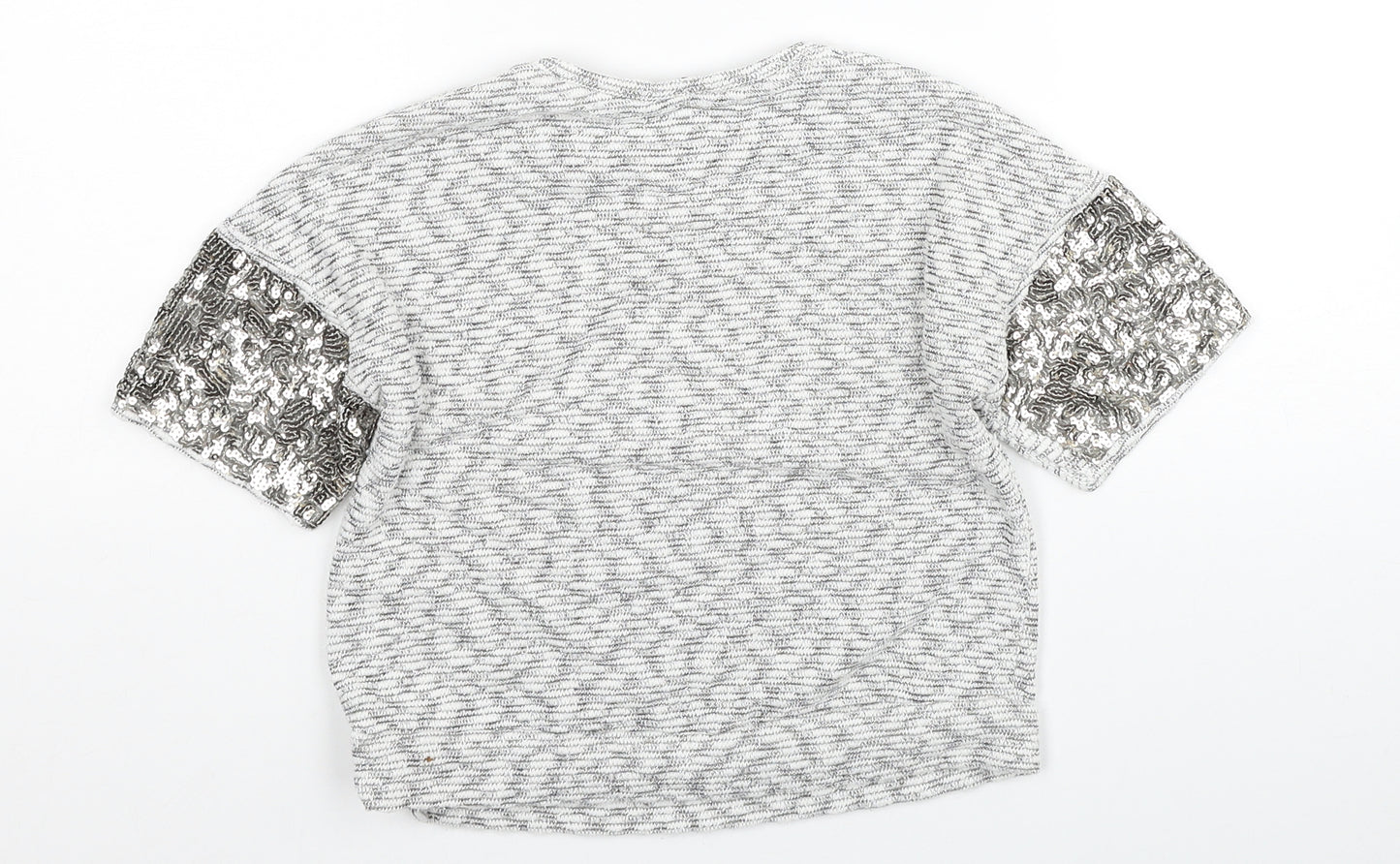 George Girls Grey Round Neck Cotton Pullover Jumper Size 6-7 Years Pullover