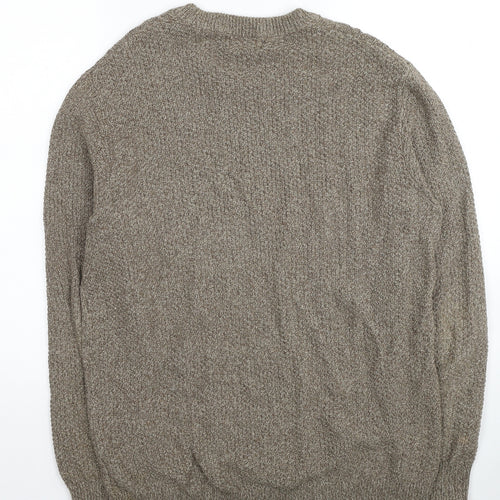 NEXT Mens Beige Crew Neck Cotton Pullover Jumper Size L