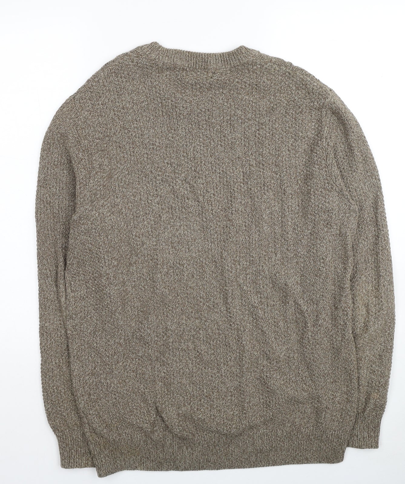 NEXT Mens Beige Crew Neck Cotton Pullover Jumper Size L