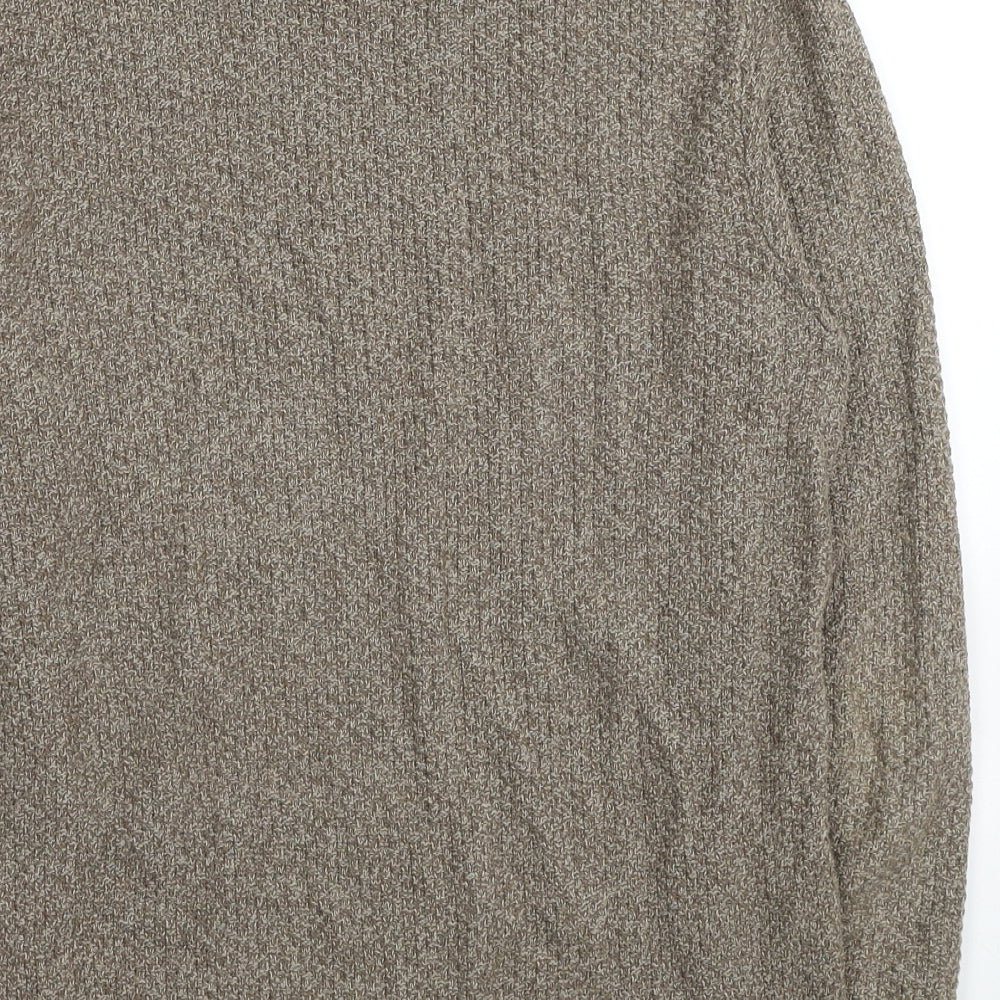 NEXT Mens Beige Crew Neck Cotton Pullover Jumper Size L