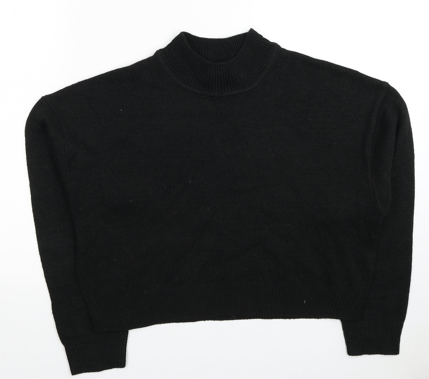 H&M Womens Black Mock Neck Acrylic Pullover Jumper Size S