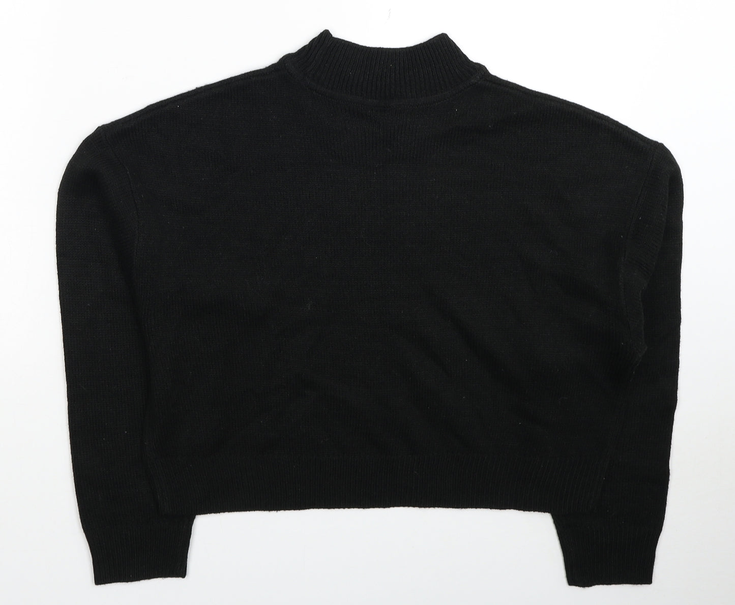 H&M Womens Black Mock Neck Acrylic Pullover Jumper Size S