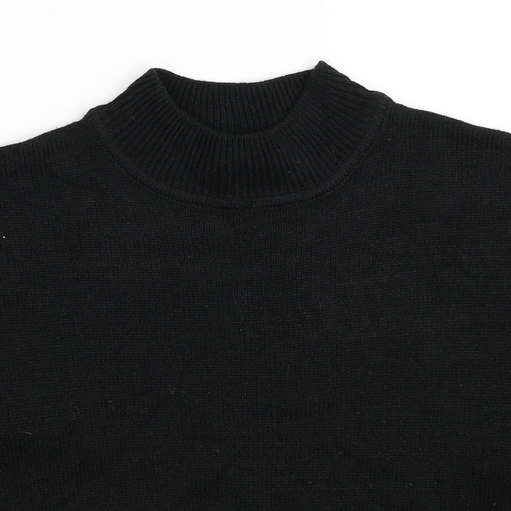 H&M Womens Black Mock Neck Acrylic Pullover Jumper Size S
