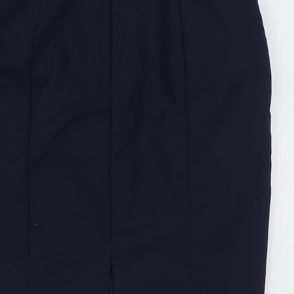 H&M Womens Blue Cotton Straight & Pencil Skirt Size 10 Zip