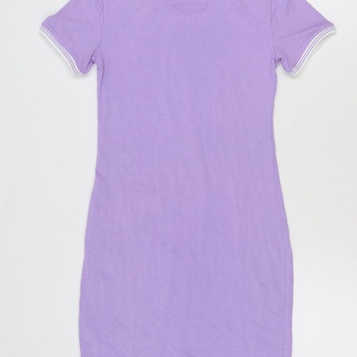 Jack Wills Womens Purple Cotton T-Shirt Dress Size 8 Round Neck Pullover