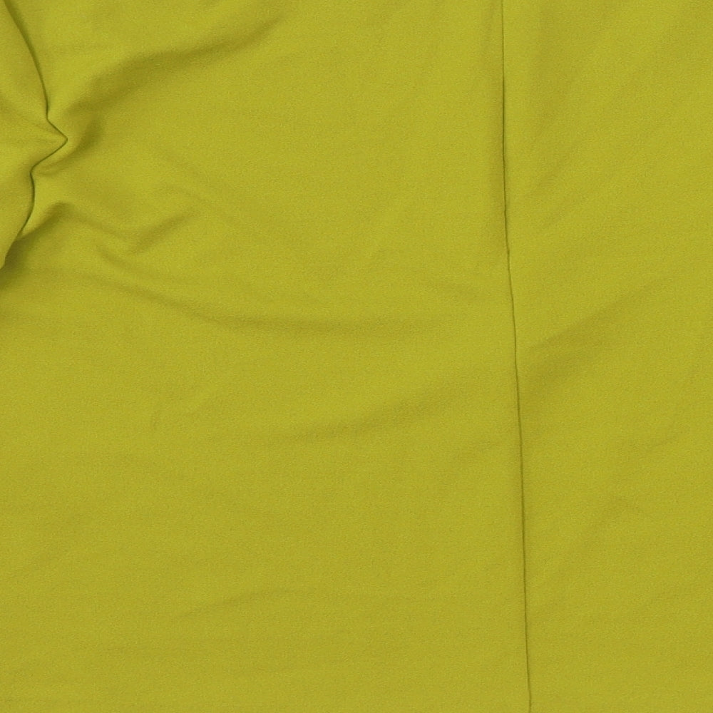 Zara Womens Yellow Polyester Basic Blouse Size M Round Neck