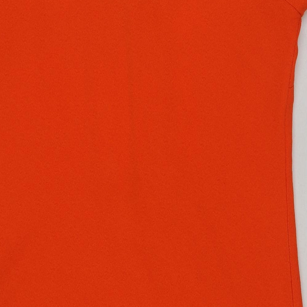 Wallis Womens Orange Polyester Shift Size 12 V-Neck Zip
