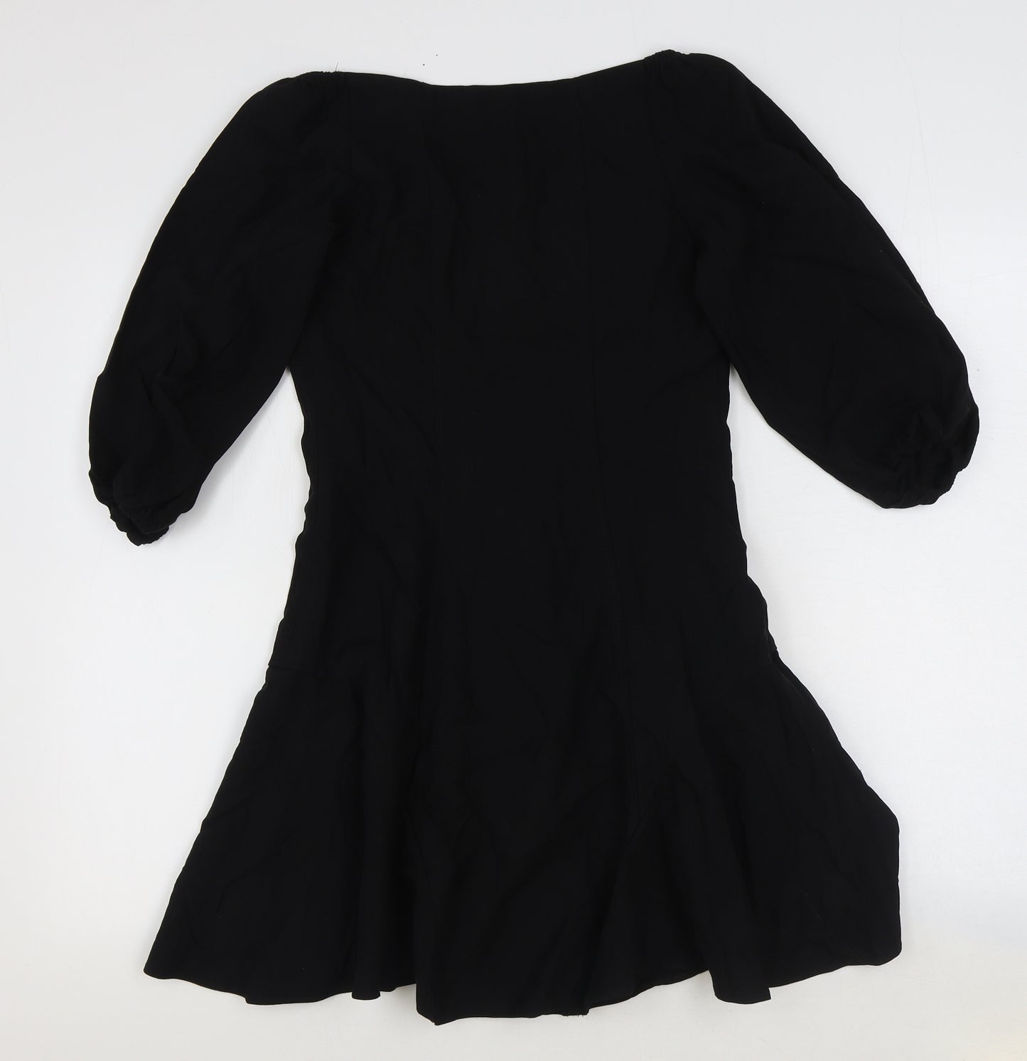 Zara Womens Black 100% Cotton Mini Size M V-Neck