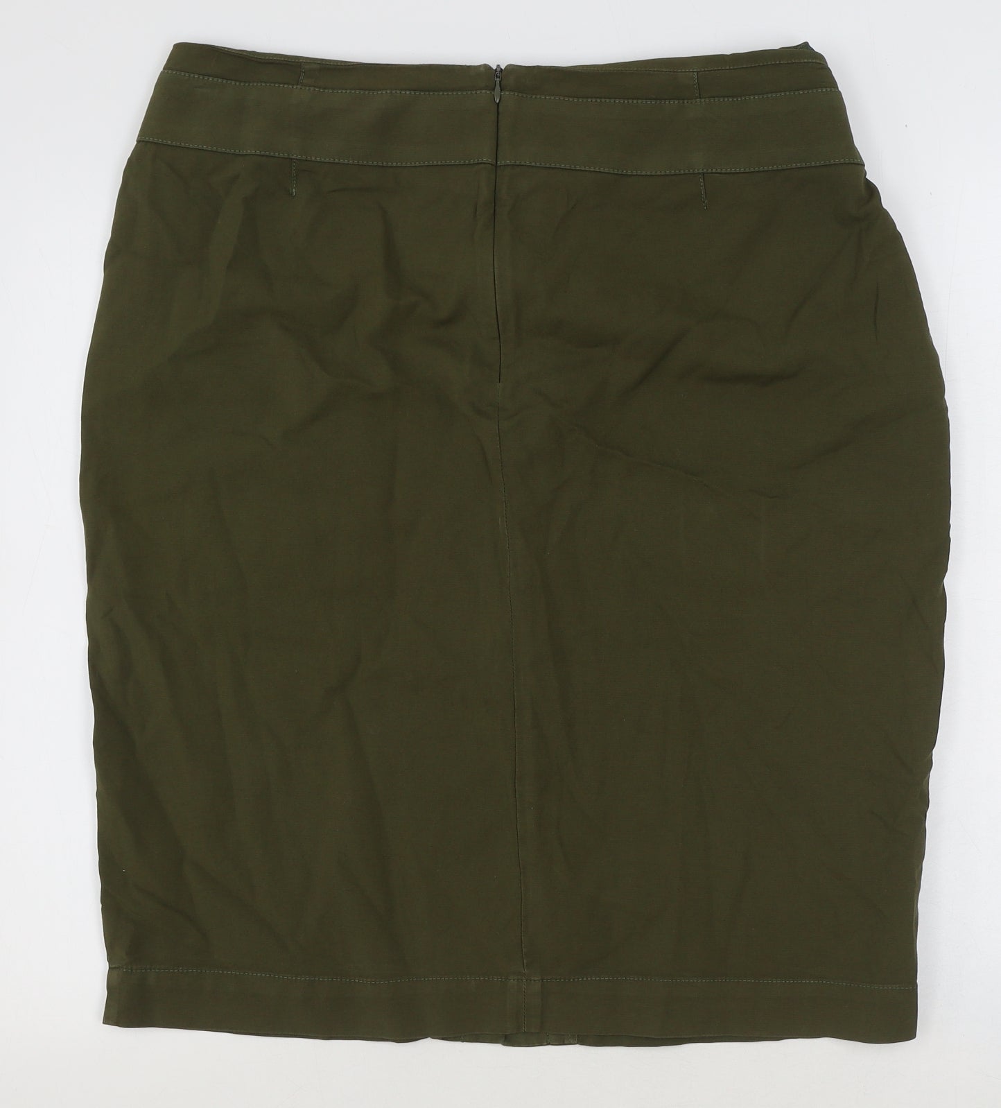 Madeleine Womens Green Cotton Cargo Skirt Size 20 Zip