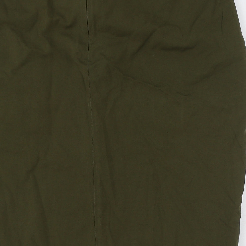 Madeleine Womens Green Cotton Cargo Skirt Size 20 Zip
