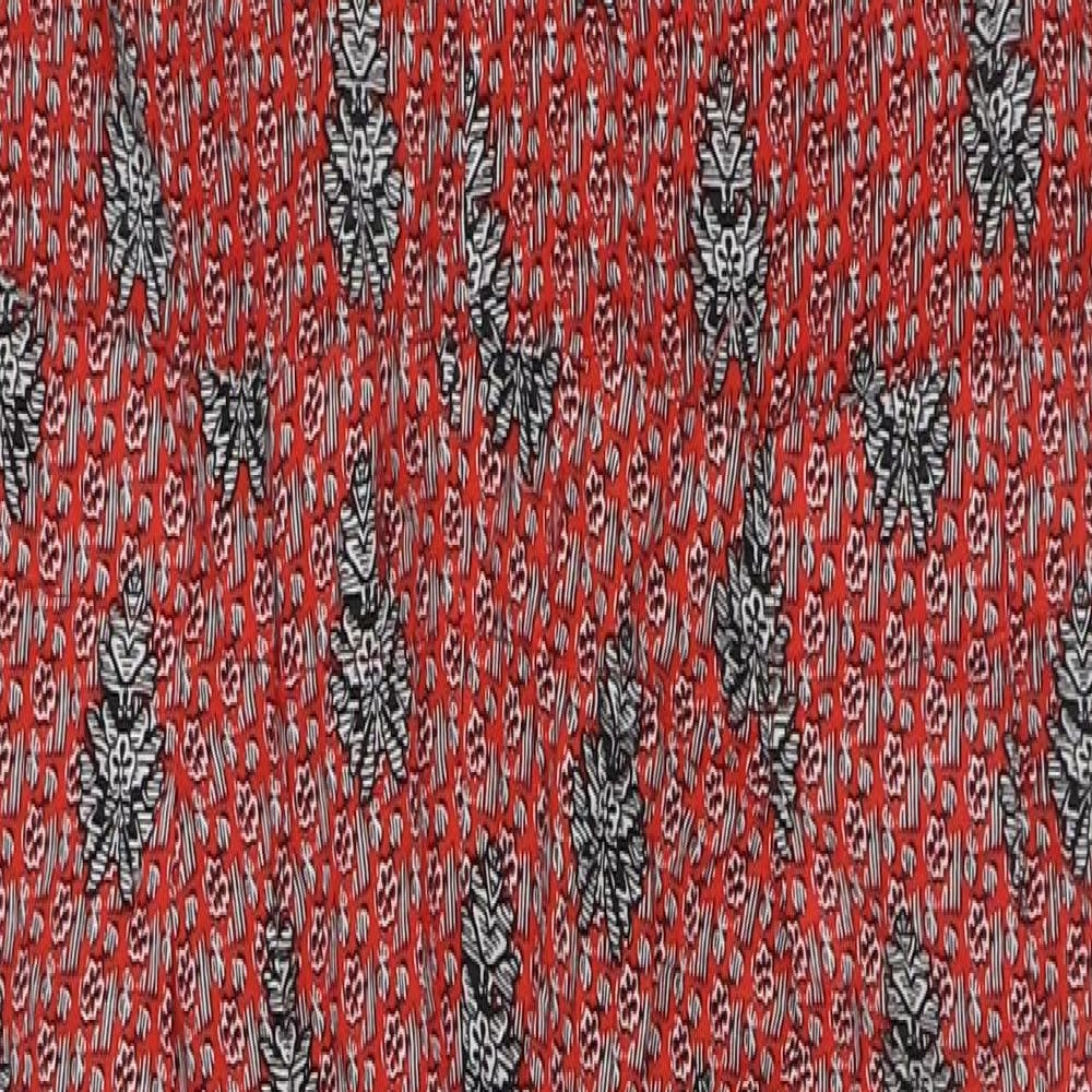 Zara Womens Red Geometric Cotton Jumpsuit One-Piece Size M L23 in Tie