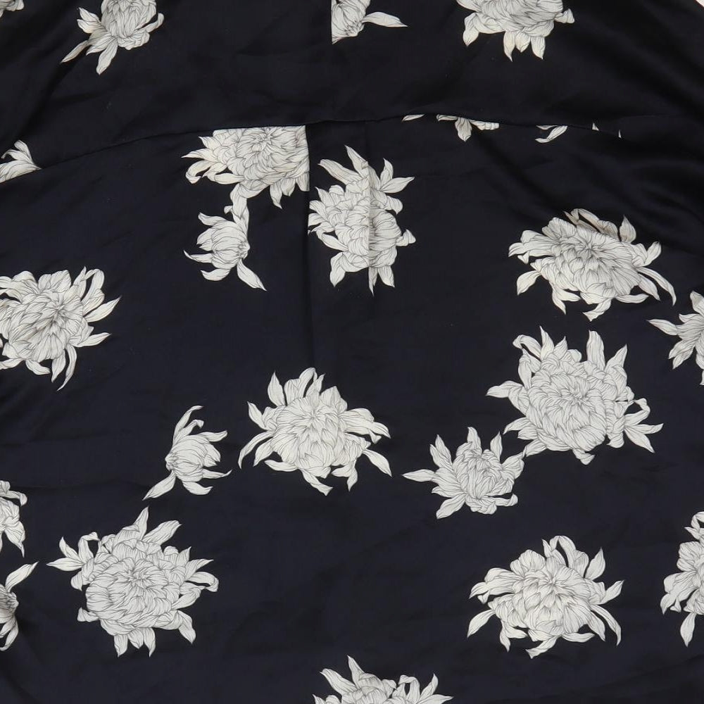 Vince Womens Black Floral Silk Basic Blouse Size XS V-Neck