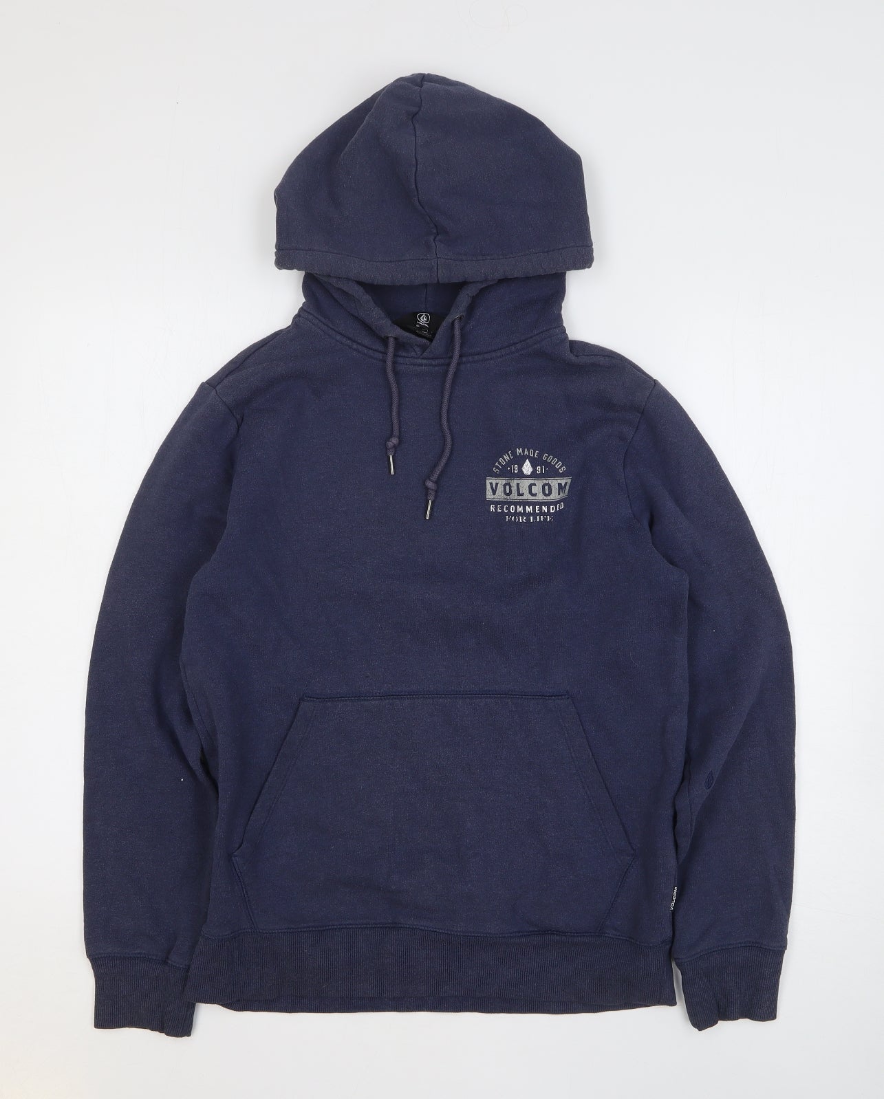 Volcom Mens Blue Cotton Pullover Hoodie Size S