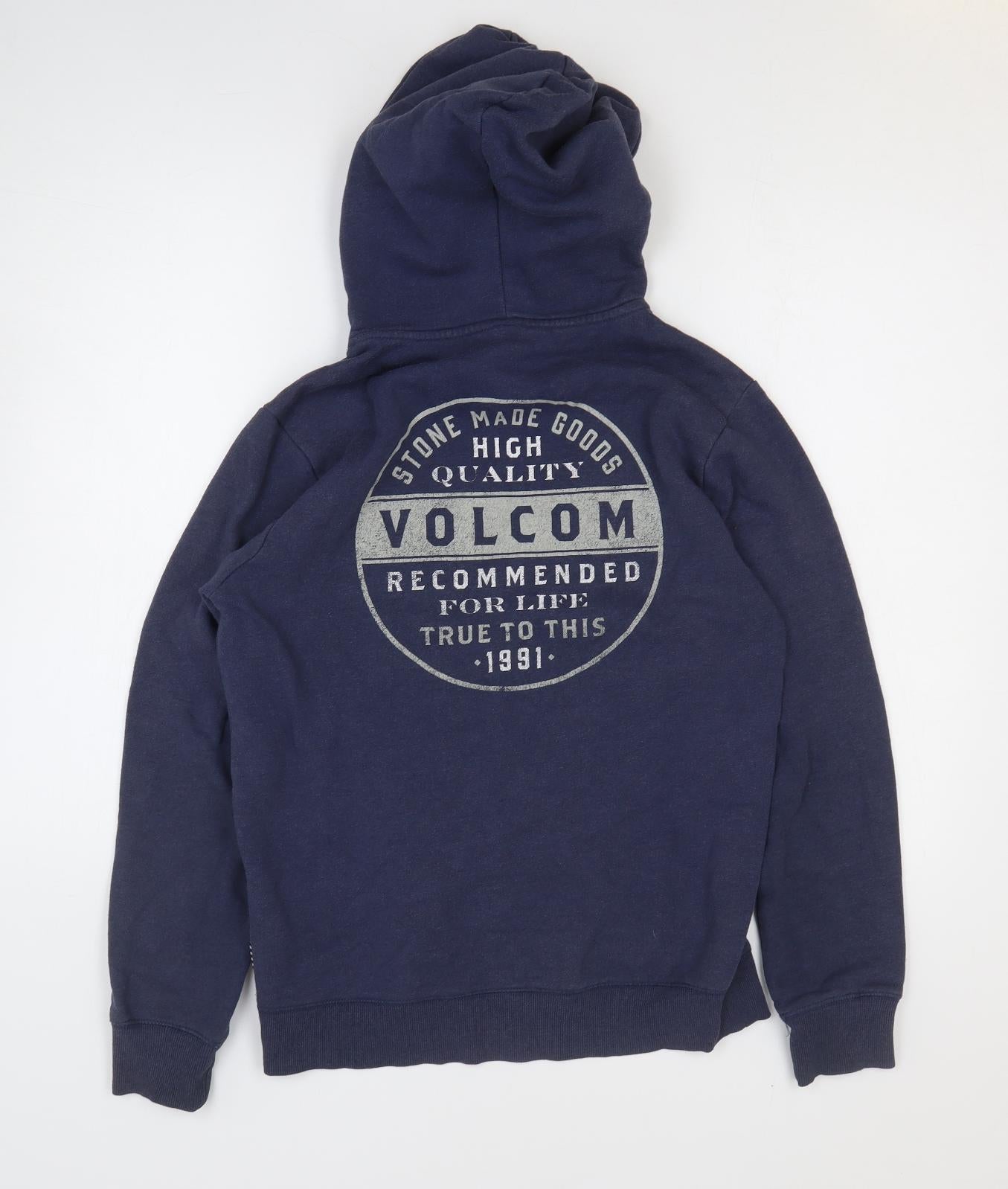 Volcom Mens Blue Cotton Pullover Hoodie Size S