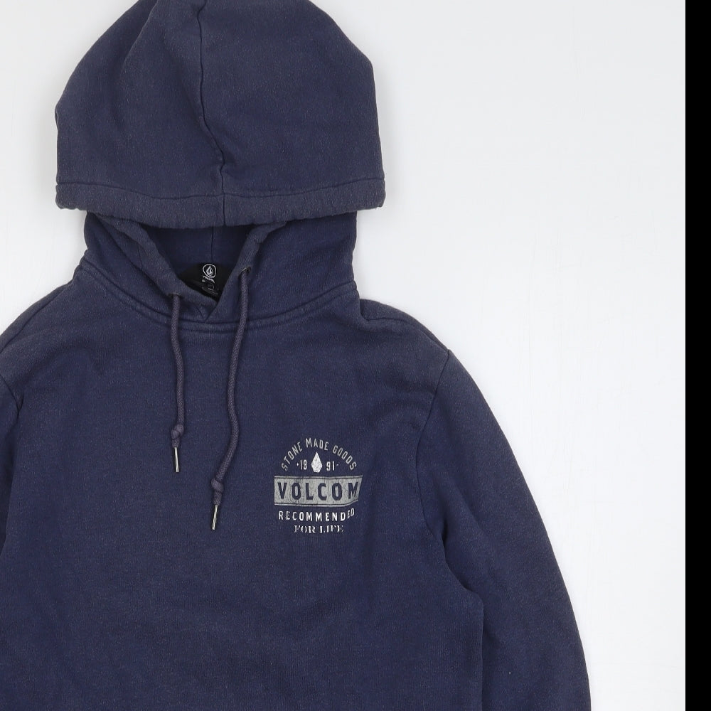 Volcom Mens Blue Cotton Pullover Hoodie Size S