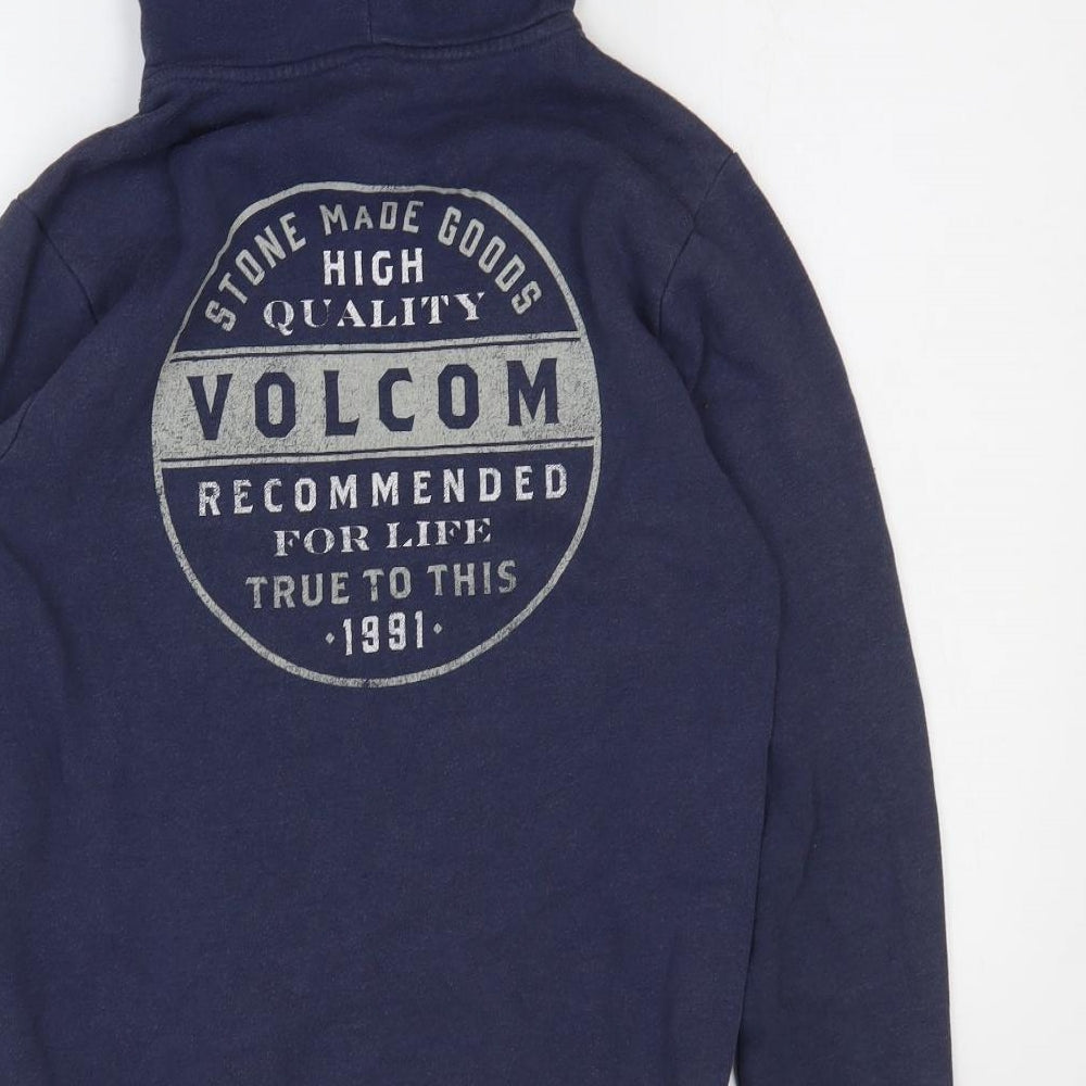 Volcom Mens Blue Cotton Pullover Hoodie Size S