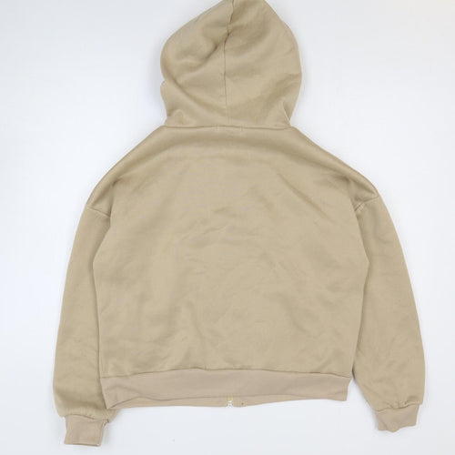 SheIn Womens Beige Cotton Full Zip Hoodie Size M Zip