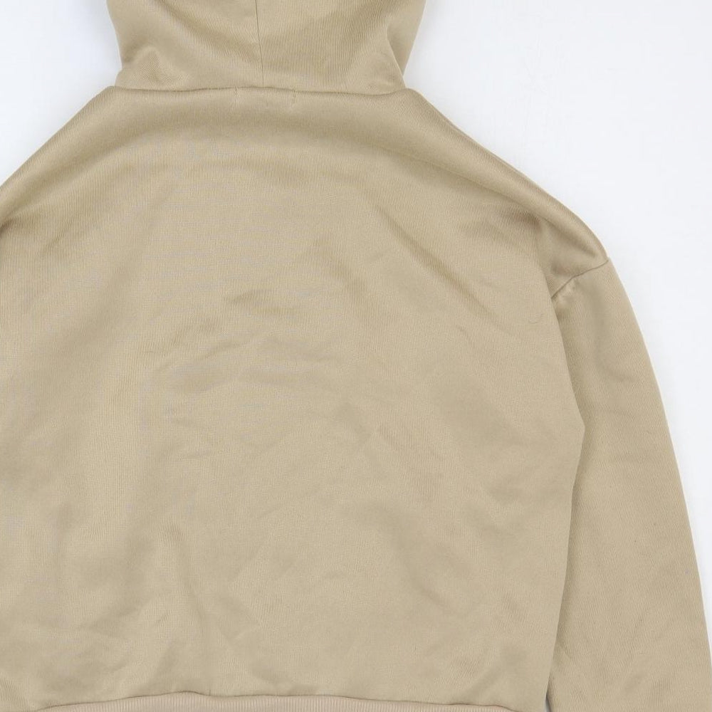 SheIn Womens Beige Cotton Full Zip Hoodie Size M Zip