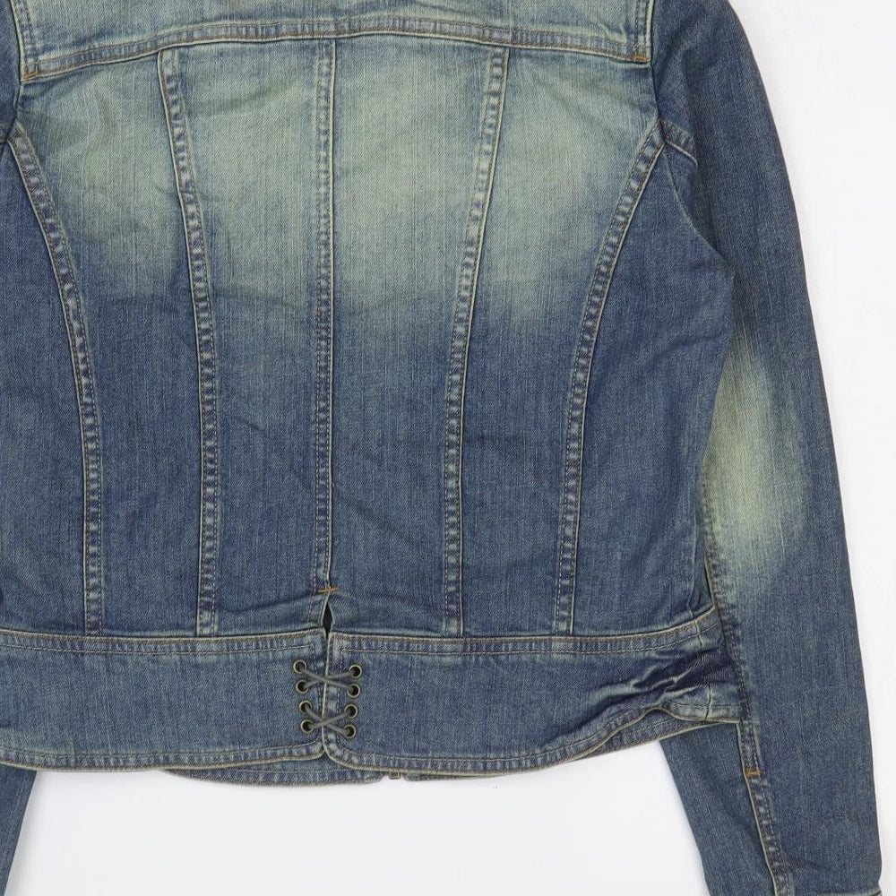 Not The Same Womens Blue Jacket Size 14 Zip