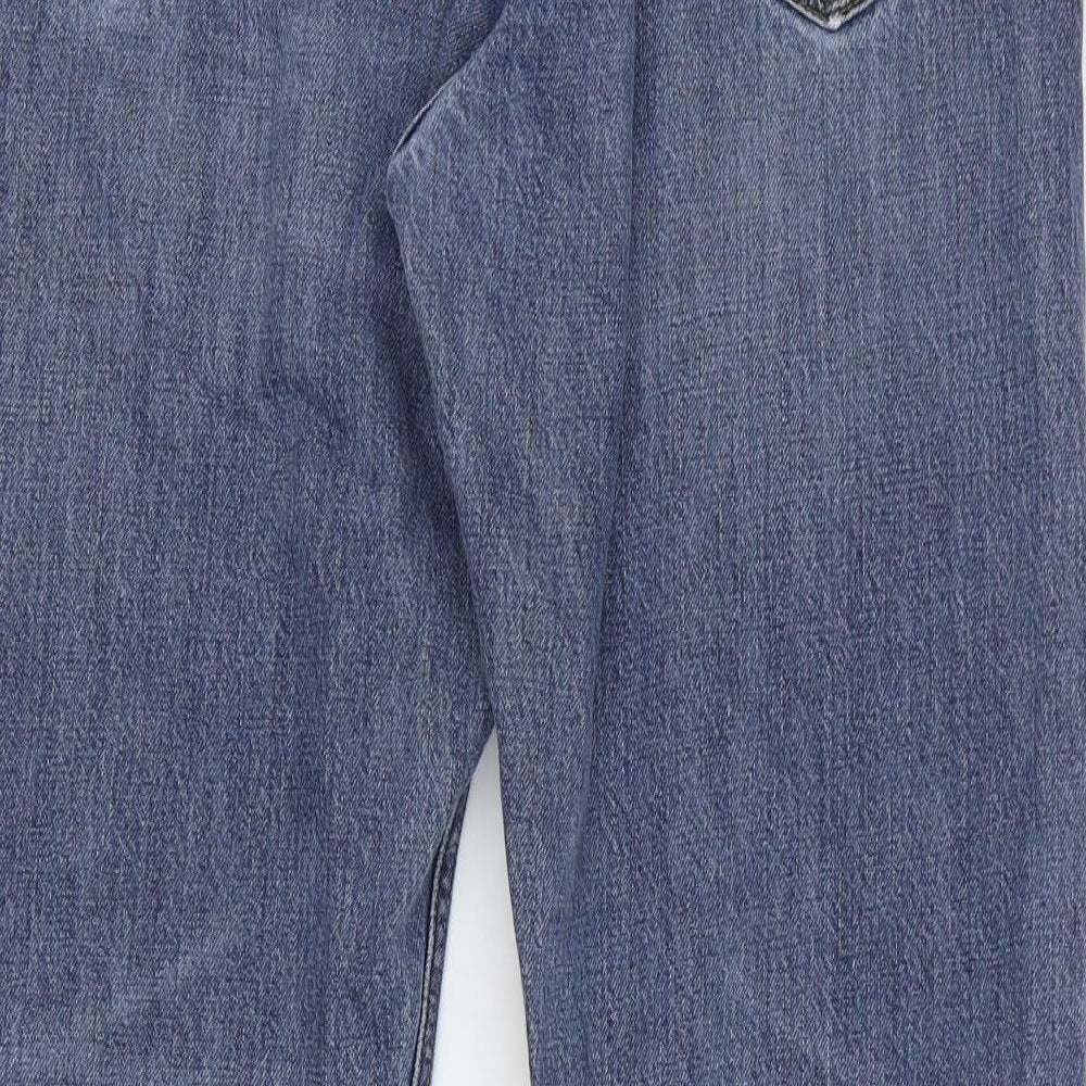 Fat Face Mens Blue Cotton Straight Jeans Size 32 in Regular Zip