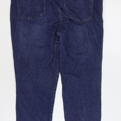 NEXT Womens Blue Cotton Tapered Jeans Size 16 Regular Zip