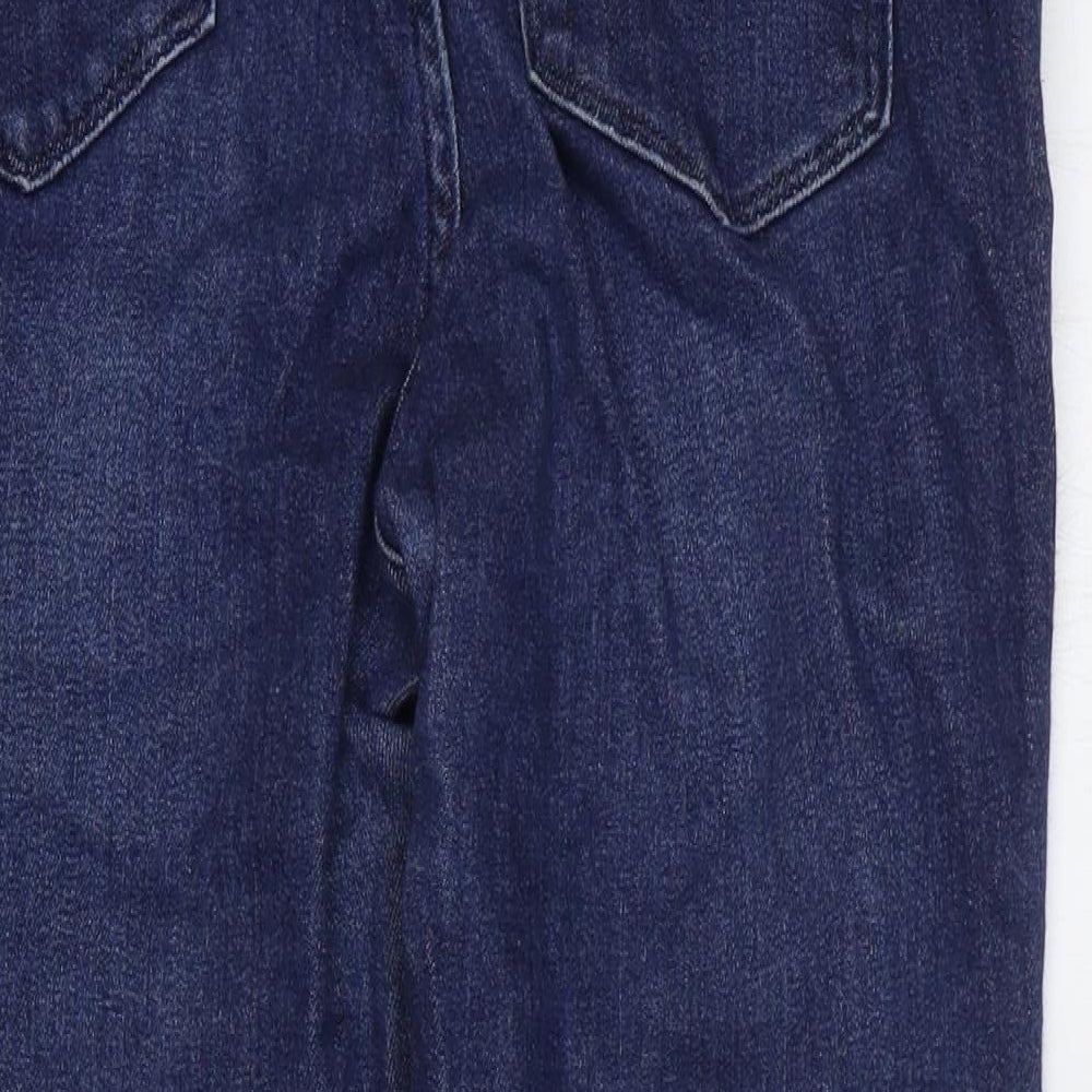 NEXT Womens Blue Cotton Tapered Jeans Size 16 Regular Zip