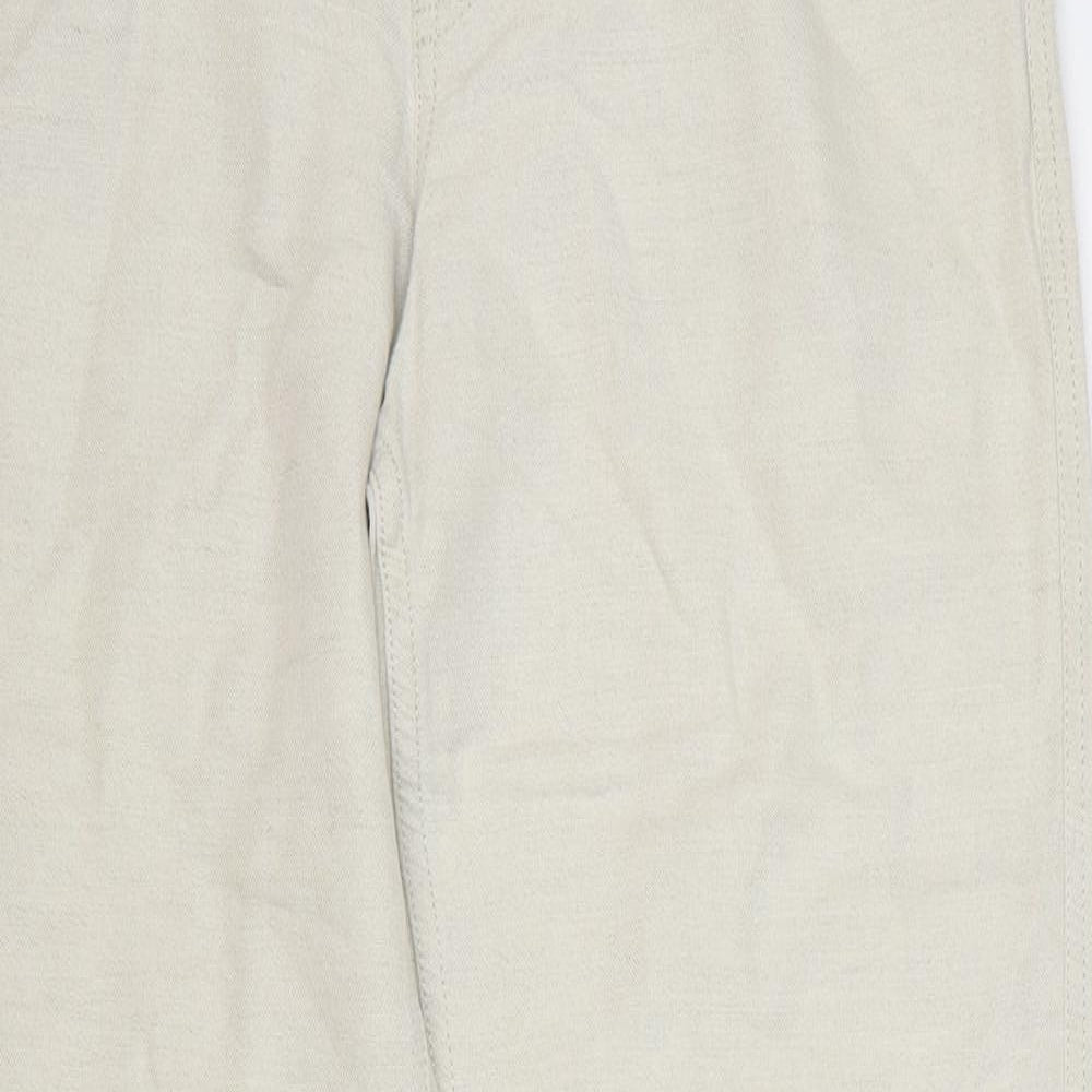 Marks and Spencer Mens Beige Linen Trousers Size 30 in L33 in Regular Zip