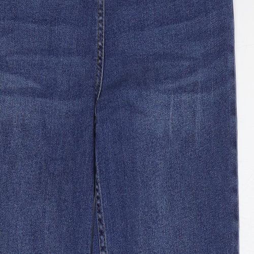 Papaya Womens Blue Cotton Straight Jeans Size 10 Regular Zip