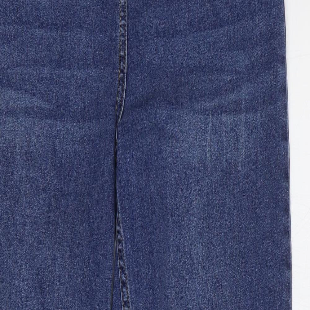 Papaya Womens Blue Cotton Straight Jeans Size 10 Regular Zip