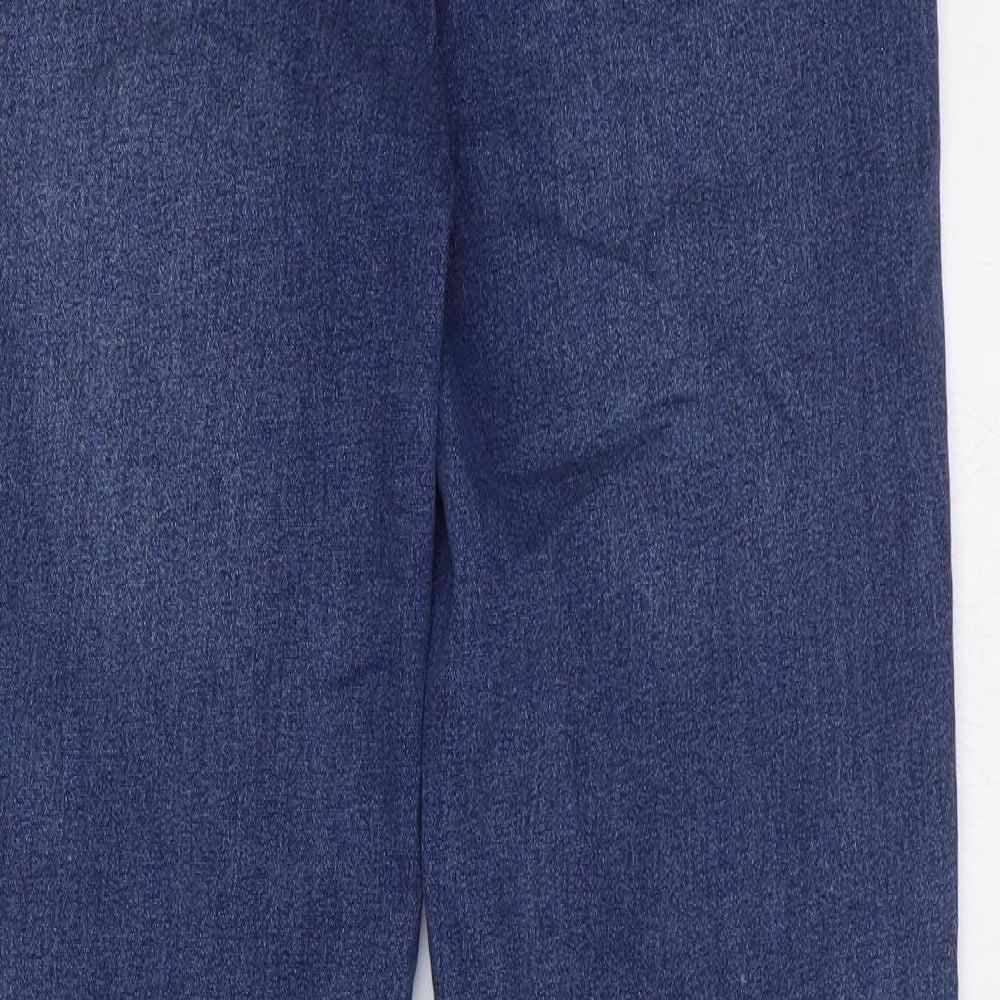 Papaya Womens Blue Cotton Straight Jeans Size 10 Regular Zip