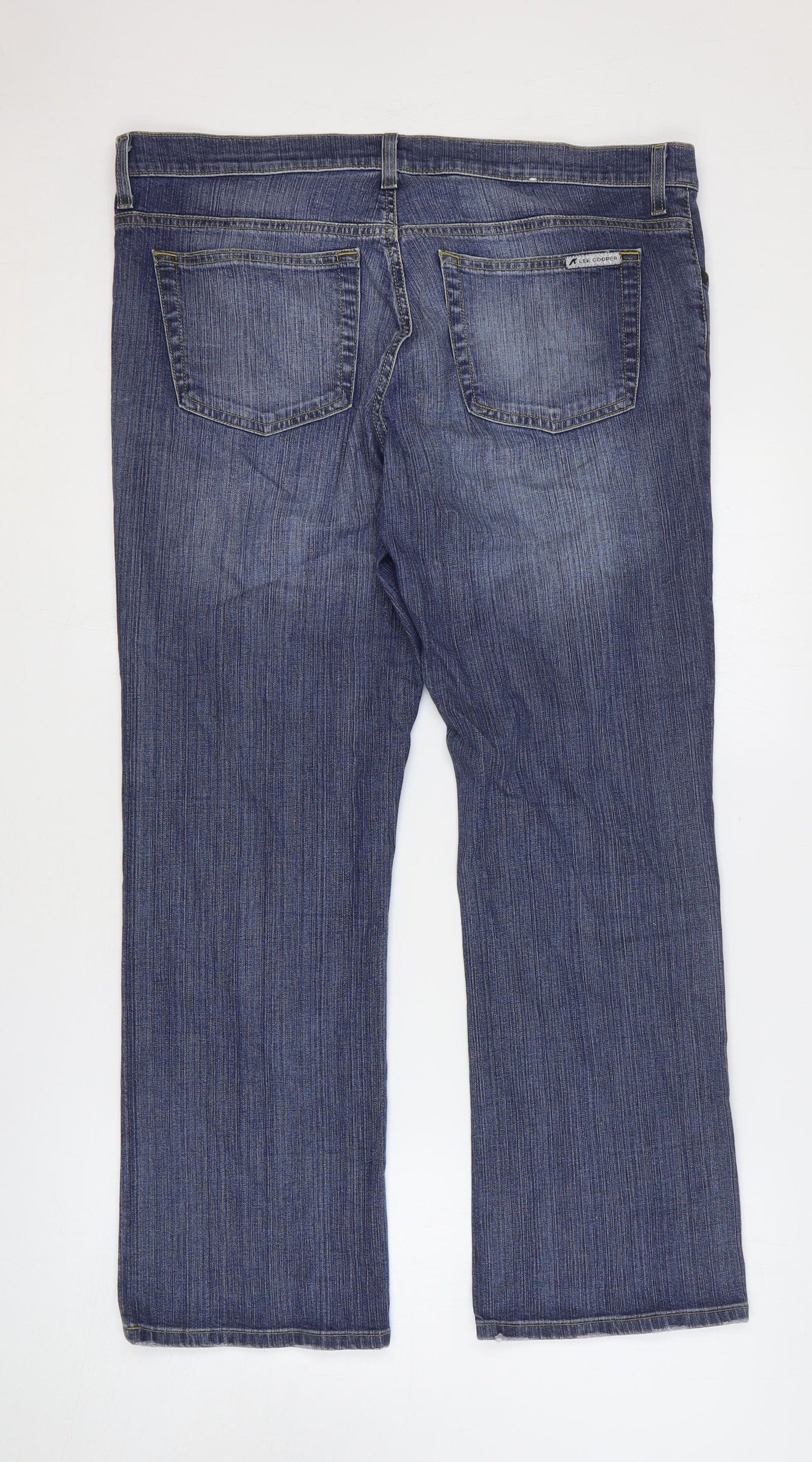 Lee Cooper Womens Blue Cotton Straight Jeans Size 16 Regular Zip