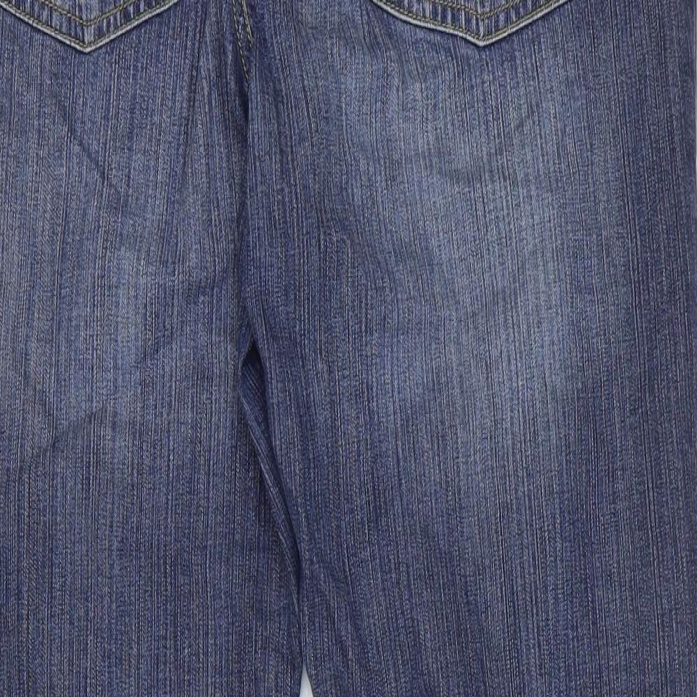 Lee Cooper Womens Blue Cotton Straight Jeans Size 16 Regular Zip