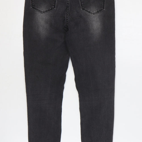 Glamorous Womens Grey Cotton Straight Jeans Size S Regular Zip