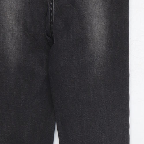 Glamorous Womens Grey Cotton Straight Jeans Size S Regular Zip