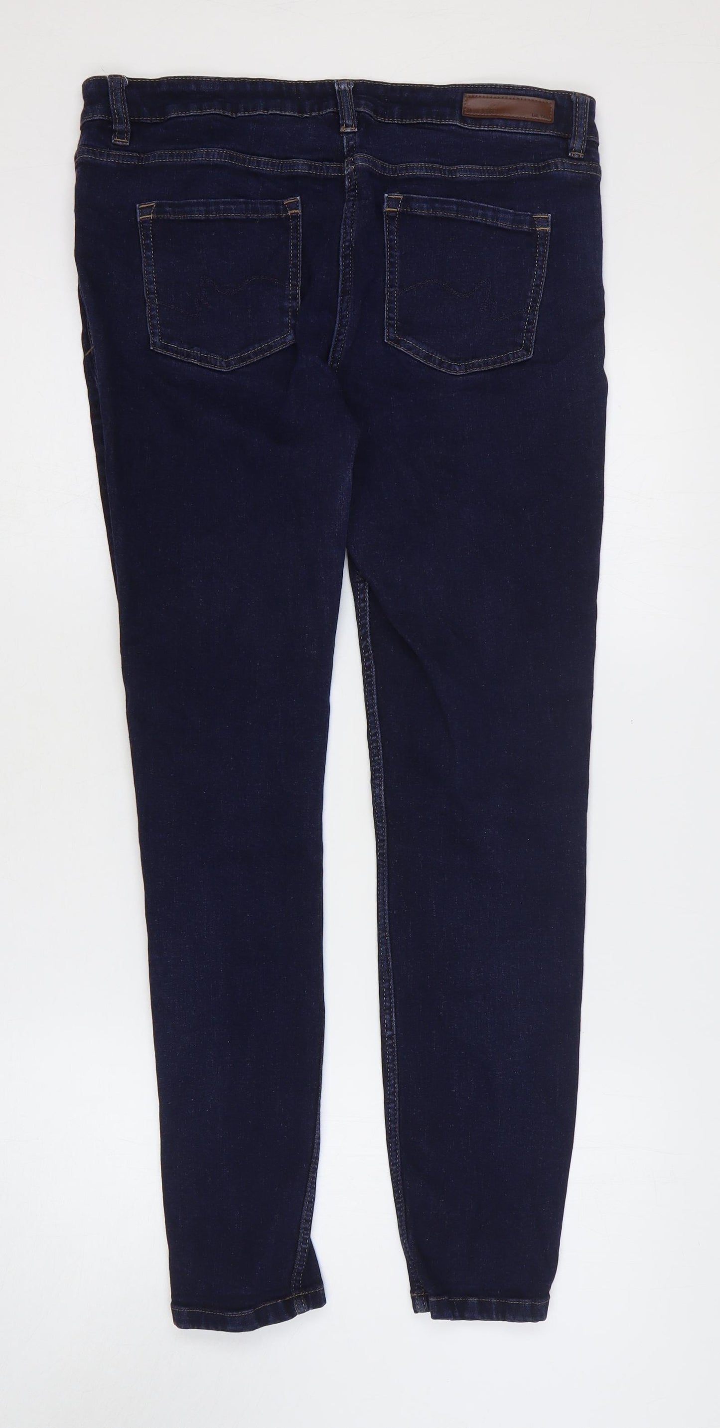 NEXT Womens Blue Cotton Skinny Jeans Size 14 Regular Zip